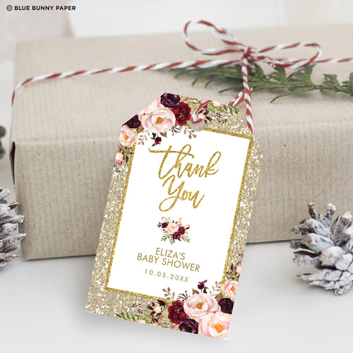 Gold Glitter Favor Tags