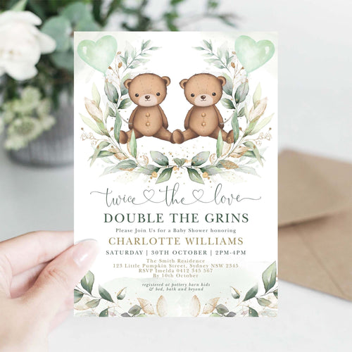 Twins Baby Shower Invite