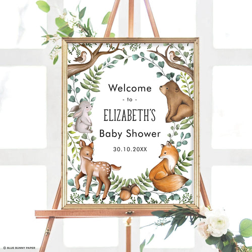 Woodland Baby Shower Welcome Sign