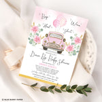 Pink Drive By Baby Shower Invite