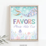 Mermaid Favors Party Sign
