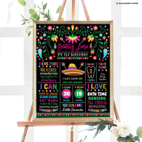 Mexican Fiesta Birthday Milestone Poster