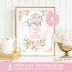 Girl Elephant Cards and Gifts Party Sign