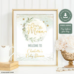 Over the Moon Baby Shower Welcome Sign