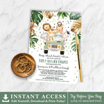 Jungle Drive By Baby Shower Invitation