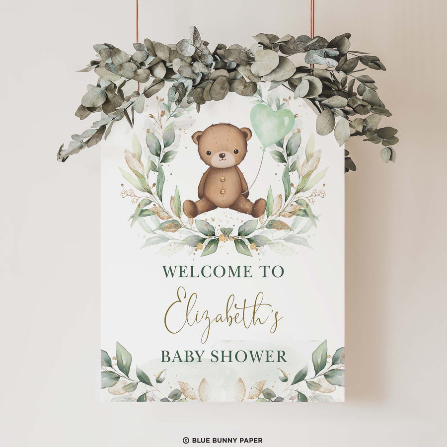 Teddy Bear Party Welcome Sign