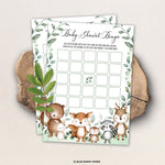 Woodland Baby Shower Bingo Game Card