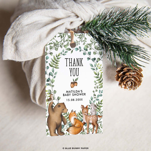 Woodland Party Favor Tag Template