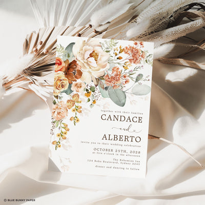 Floral Boho Wedding Invitation