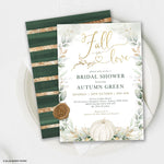 Pumpkin Fall In Love Bridal Shower Invitation