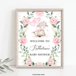 Pink Lamb Party Welcome Sign
