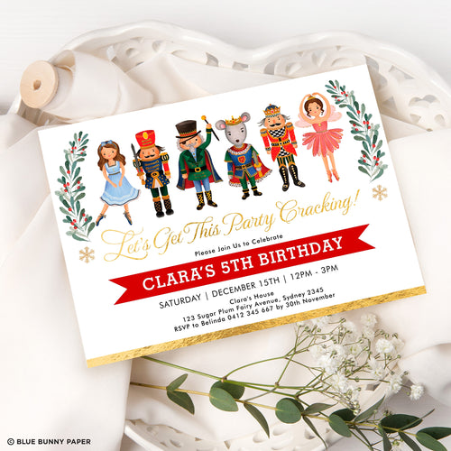 Pink Nutcracker Party Birthday Invitation - Nutcracker Party