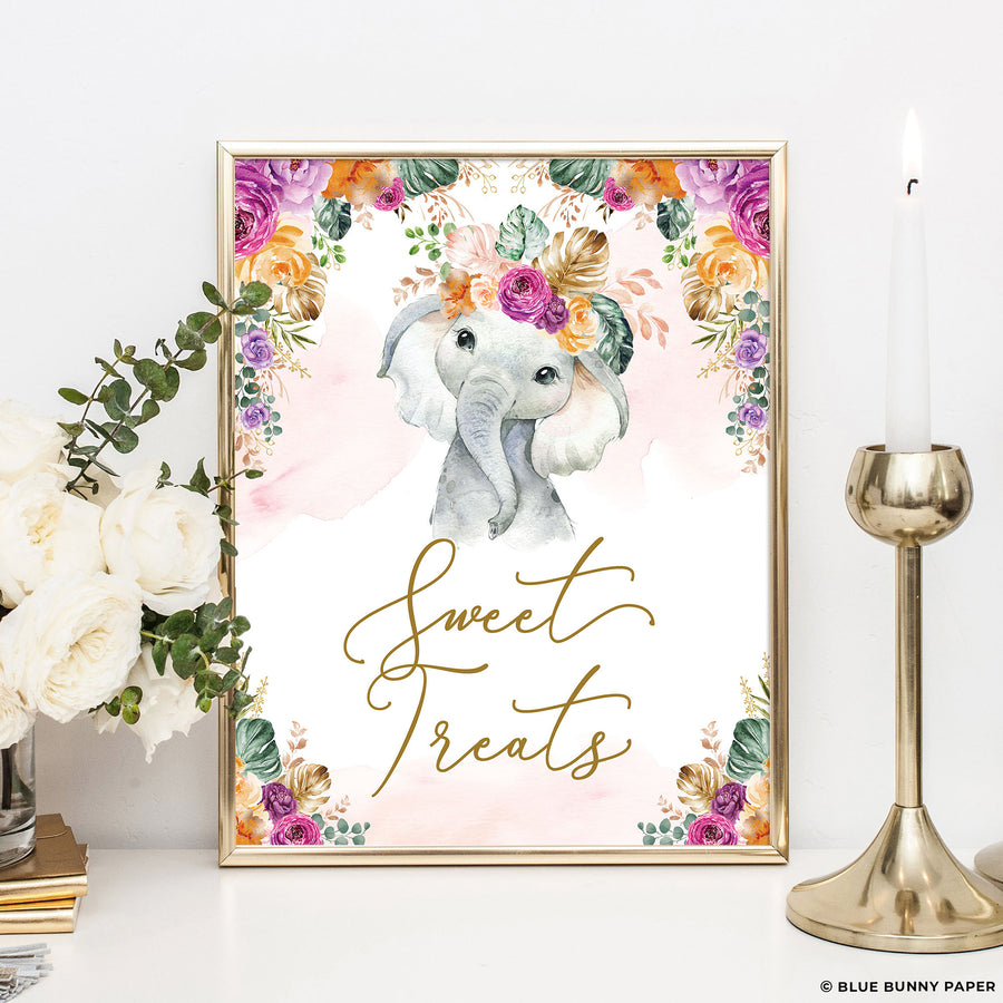 Flower Elephant Sweet Treats Sign
