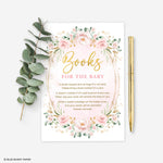 Pink Flower Girl Baby Shower Book Request Card