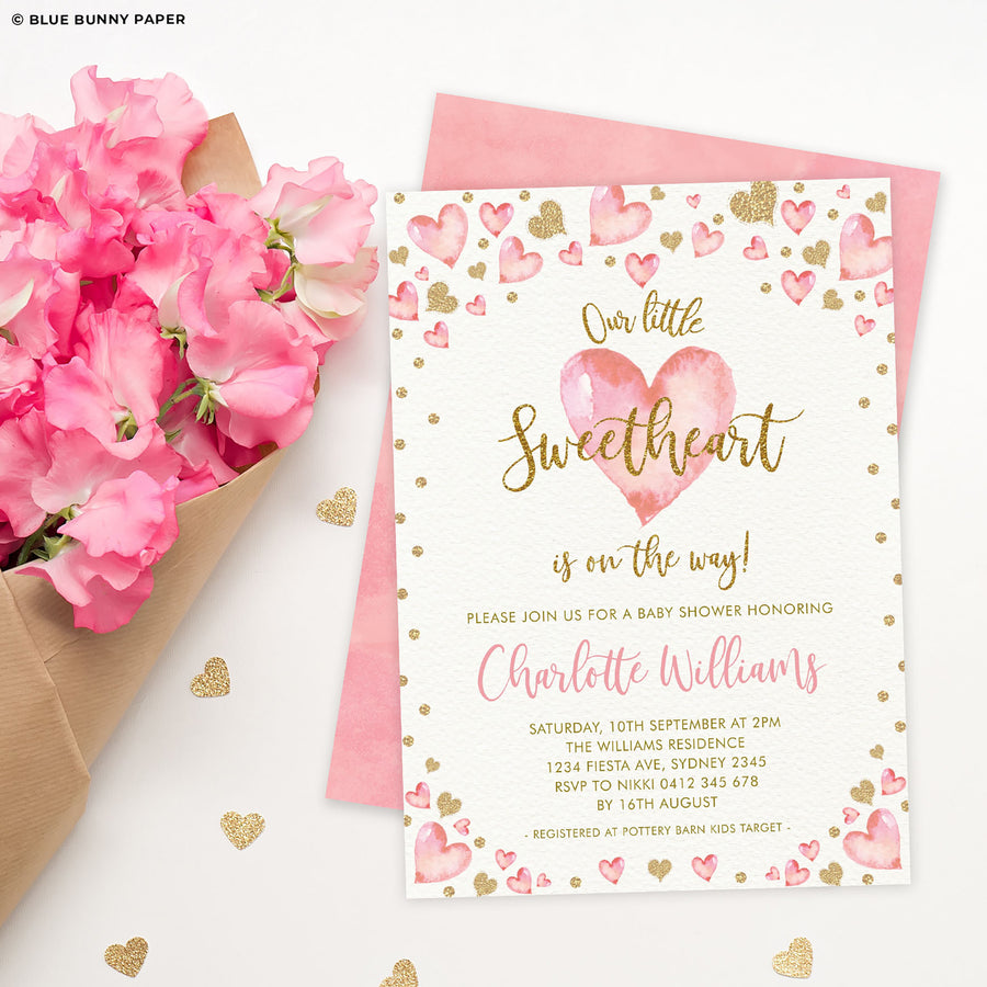 Valentines Baby Shower Invitation