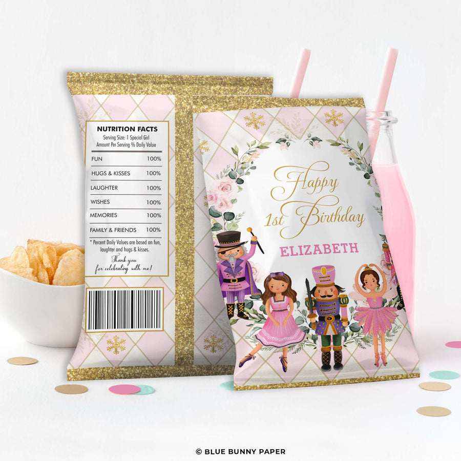 Pink Nutcracker Editable Chip Bag