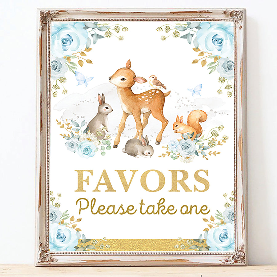 Printable Woodland Favors Party Sign