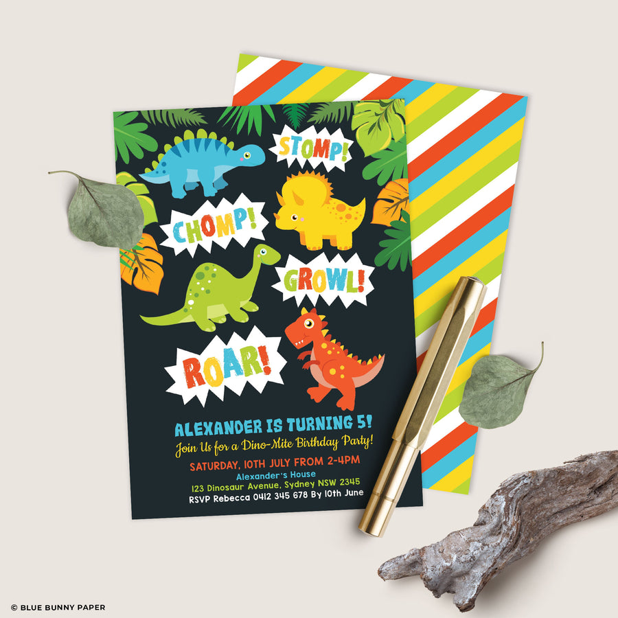 Dinosaur Birthday Invitation