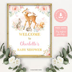 Girl Woodland Party Welcome Sign