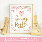 Valentines Diaper Raffle Party Sign