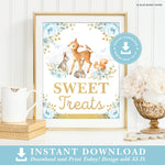 Printable Woodland Sweet Treats Party Sign