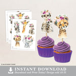 Jungle Animals Cupcake Topper