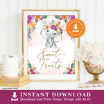 Flower Elephant Sweet Treats Sign