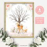 Girl Woodland Thumbprint Guestbook