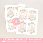 Pink Flower Girl Baby Shower Book Request Card