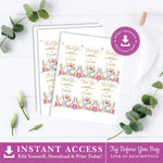 Flower Elephant Party Favor Tags