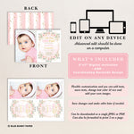 Girl First Birthday Photo Invitation