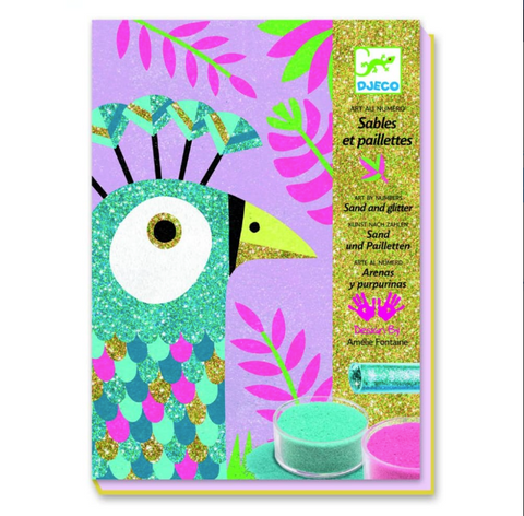 Djeco Dazzling Birds Glitter Sand Art Kit