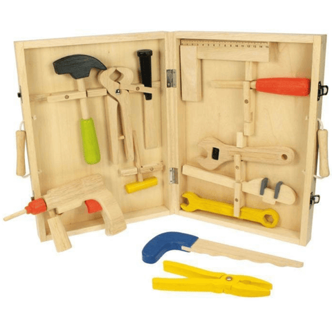 Tool set for kids with a variety of childrens construction tools