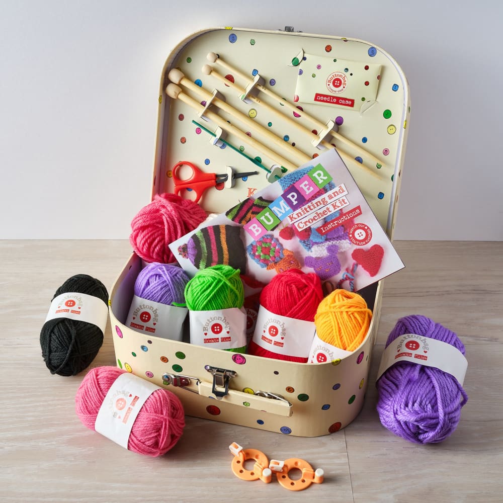 Buttonbag Bumper Knitting and Crochet Suitcase BrightMinds UK