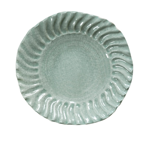 Pastatallerken i mintgrøn keramik