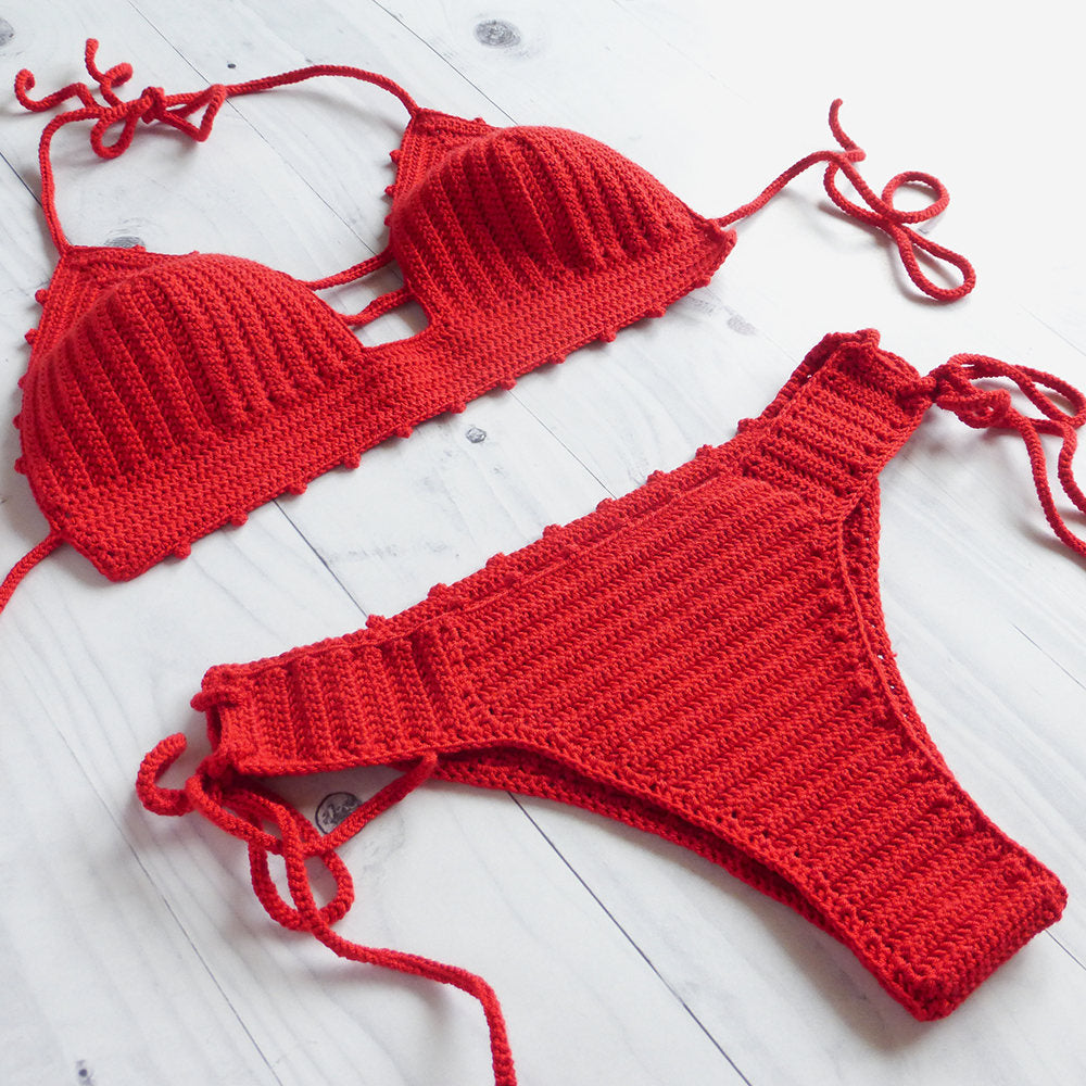 red crochet bikini