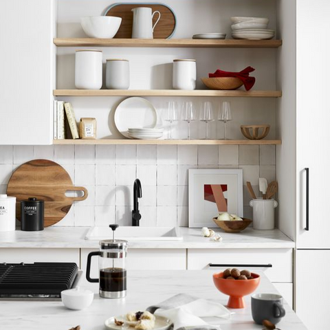 Scandinavian-style open shelving unit