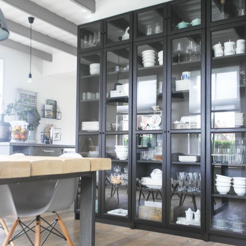 Contemporary high-gloss finish crockery cabinet