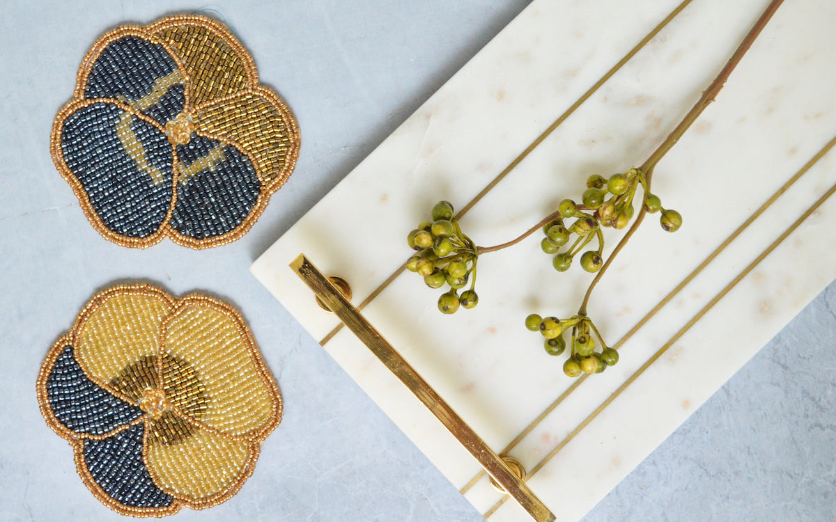 Marble Tray and Beads Coaster