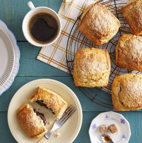 Chocolate-stuffed biscuits