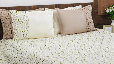 Bed cover and pillow covers for king-sized bed