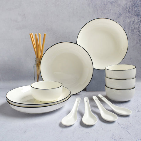 Modern Kitchen Dinnerware Dinner Set Plates Bowls Crockery Dining Service  Gift