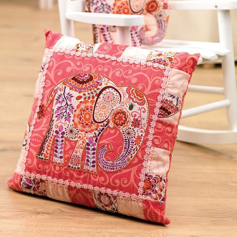 Elephant motif pillow