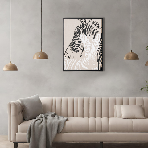 Zebra Embossed Canvas Wall Art