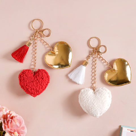 Plush Heart Keychain