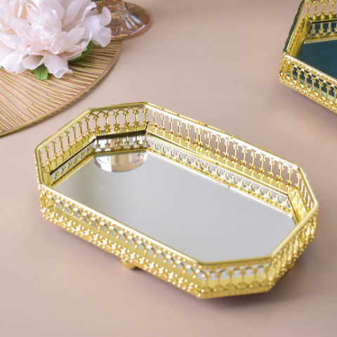 Gold Mirror Trinket Tray