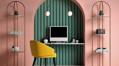 Pink home office decor