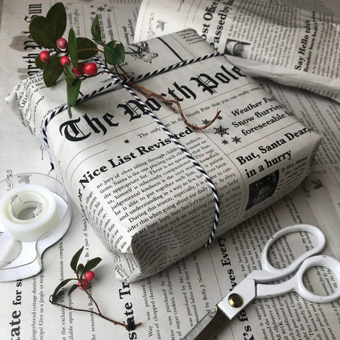 newspaper gift wrapping