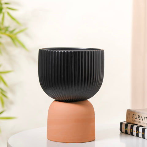 Black Pedestal Vase