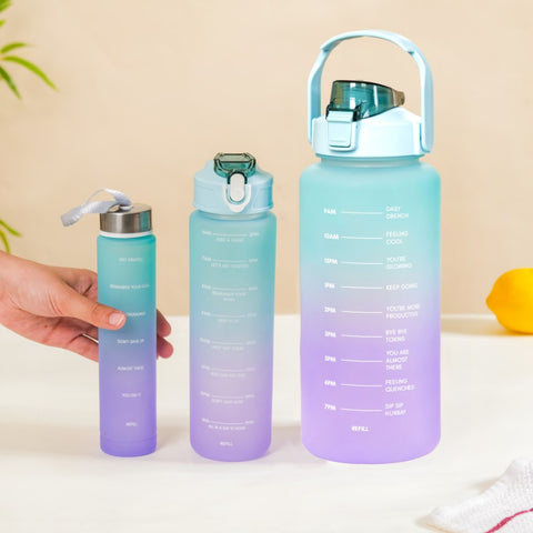 Gym water bottles with capacity markers